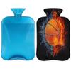 Basketball Hot Water Bottle with Fluffy Cover,2L Large Capacity,Water and Fire Basketball Bottle Water Bag for Cosy Nights Relief Pain Back Neck and Shoulders view 1