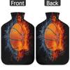 Basketball Hot Water Bottle with Fluffy Cover,2L Large Capacity,Water and Fire Basketball Bottle Water Bag for Cosy Nights Relief Pain Back Neck and Shoulders view 4