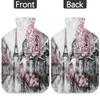 Eiffel Tower Hot Water Bottle with Fluffy Cover,2L Large Capacity,France Eiffel Tower Bottle Water Bag for Cosy Nights Relief Pain Back Neck and Shoulders view 4