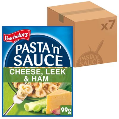 Batchelors Pasta 'n' Sauce Cheese, Leek & Ham Pasta Ready Meal, 99 g Packet (Pack of 7)