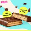 NICKS Protein Wafer Bars Chocolate | 25% Protein | 198 Calories | Low carb Biscuits Snack Bar No Added Sugar Gluten free (Multipack 24x40g) view 4