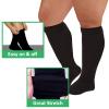 3 Pairs Plus Size Compression Socks (20-30 mmHg) for Women & Men, Wide Calf Extra Large Calves Knee High Flight Stockings for Pregnancy, Nurses, Seniors (2XL) view 4