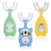Pinenuts 3 Pack Kids U-Shaped Silicone Toothbrush, Whole Mouth Toothbrush for Kids Toddler Baby (2-6years, Colorful) view 1