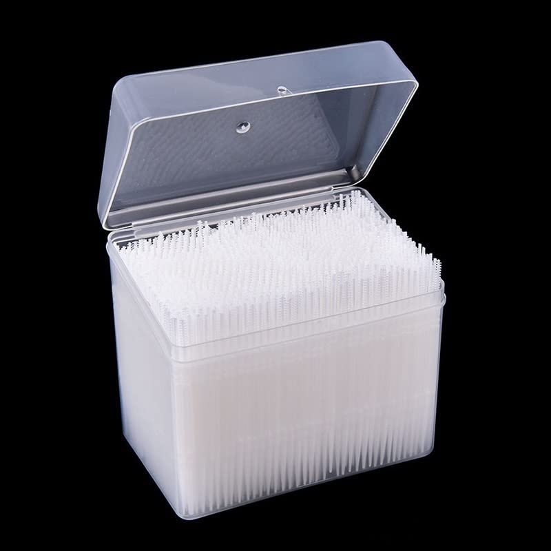 CADENABEAR interdental brushes 1100Pcs Interdental Floss Plastic Double-Headed Brush Stick Toothpicks Teeth Oral Cleaner White 6.5cm tooth floss