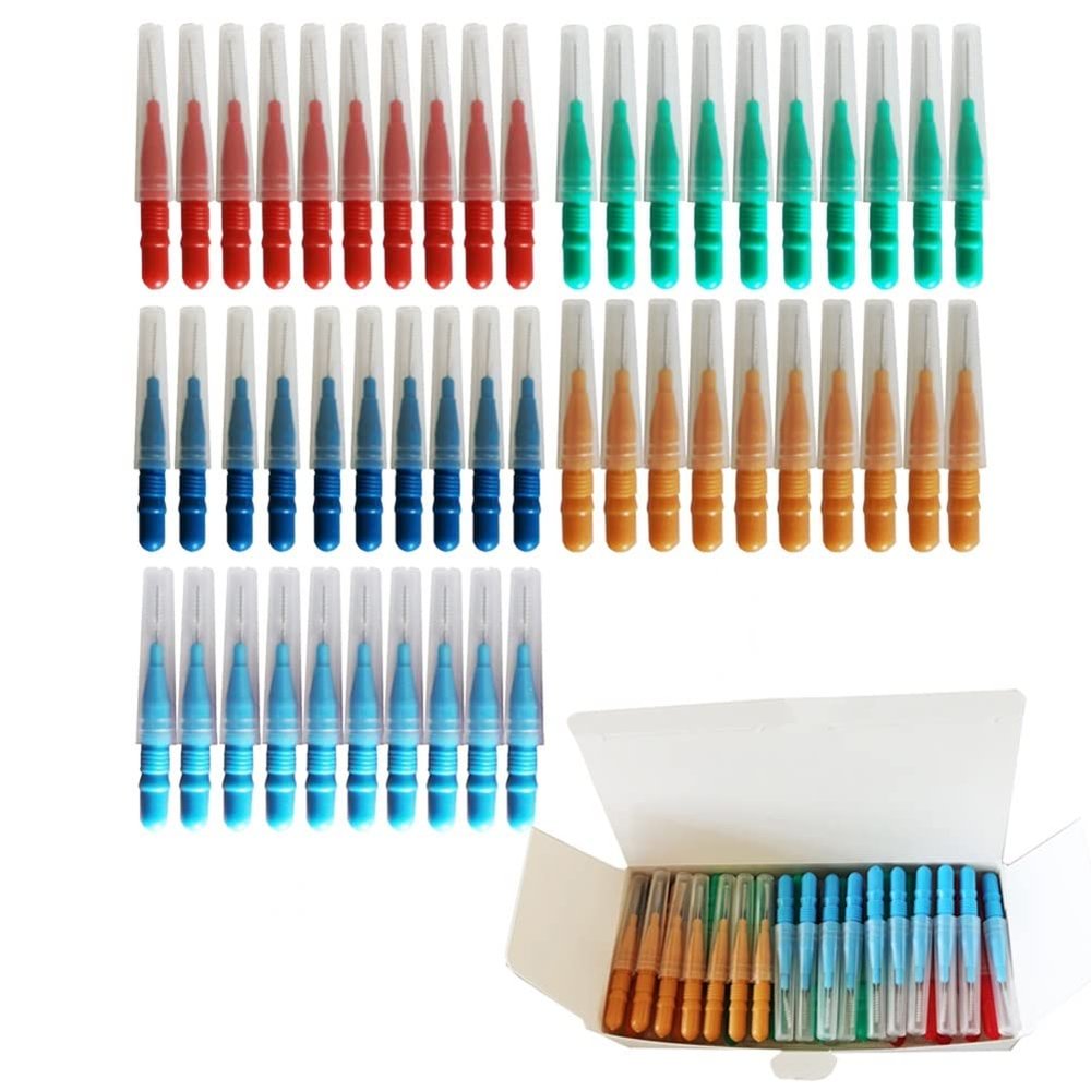 CADENABEAR interdental brushes 50pcs Interdental Brushes Teeth Oral Clean Hygiene Toothpick Dental Floss Teeth Cleaning Brush Dental Oral Care Tools tooth floss
