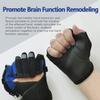 BEESOM Hand Rehabilitation Robot Gloves, Stroke Hand Therapy Equipment, Mirror Therapy for Hemiplegia Finger Trainer, Finger and Hand Function Rehabilitation,Blue-Left-L view 4