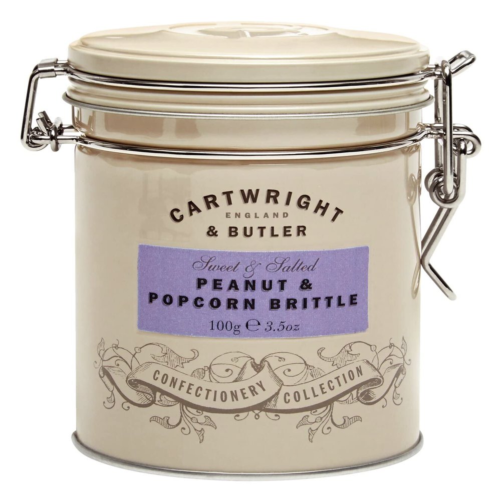 Cartwright and Butler Peanut and Popcorn Brittle In Tin