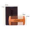 Longivia Beard Comb for Men 100% Pear Wood Ecological Comb for Beard and Moustache Care and Care  Anti-Static Barberia Accessory  Synthetic Leather Case view 2
