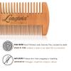 Longivia Beard Comb for Men 100% Pear Wood Ecological Comb for Beard and Moustache Care and Care  Anti-Static Barberia Accessory  Synthetic Leather Case view 3