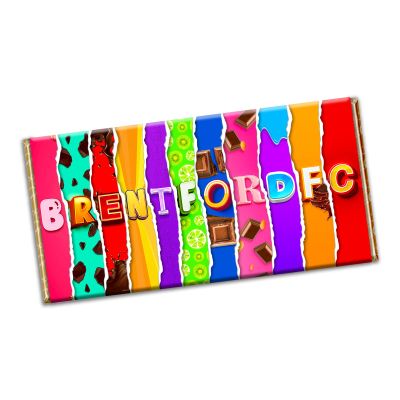 Brentford FC football Club Chocolate Bar Gift Wrapper Gift Present For Birthday Christmas new year (#1917) (with chocolate bar)