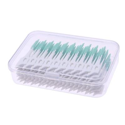 CADENABEAR interdental brushes 160pcs Disposable Dental Floss Oral Care Interdental Brushes Adults Plastic Toothpick Dental Floss Stick Toothpicks tooth floss (Color : Green, Size : Taille unique)