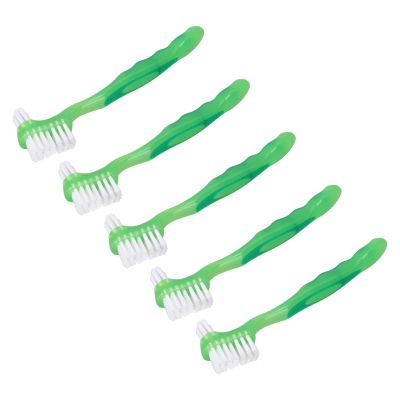 Denture Brush, Double Sided Plaque Remover Denture Cleaning Brush Safe for Your Daily Life (Green)
