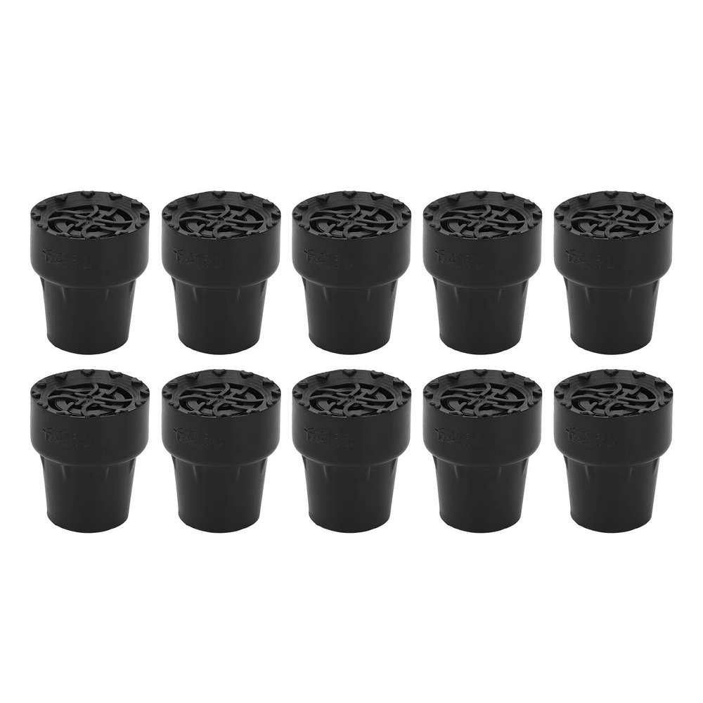 10pcs Walking Cane Tip, Rubber Crutch Tip 19mm Inner Diameter Anti Slip Walking Stick Rubber Tips Universal for All Standard Canes and Folding Canes (Black)