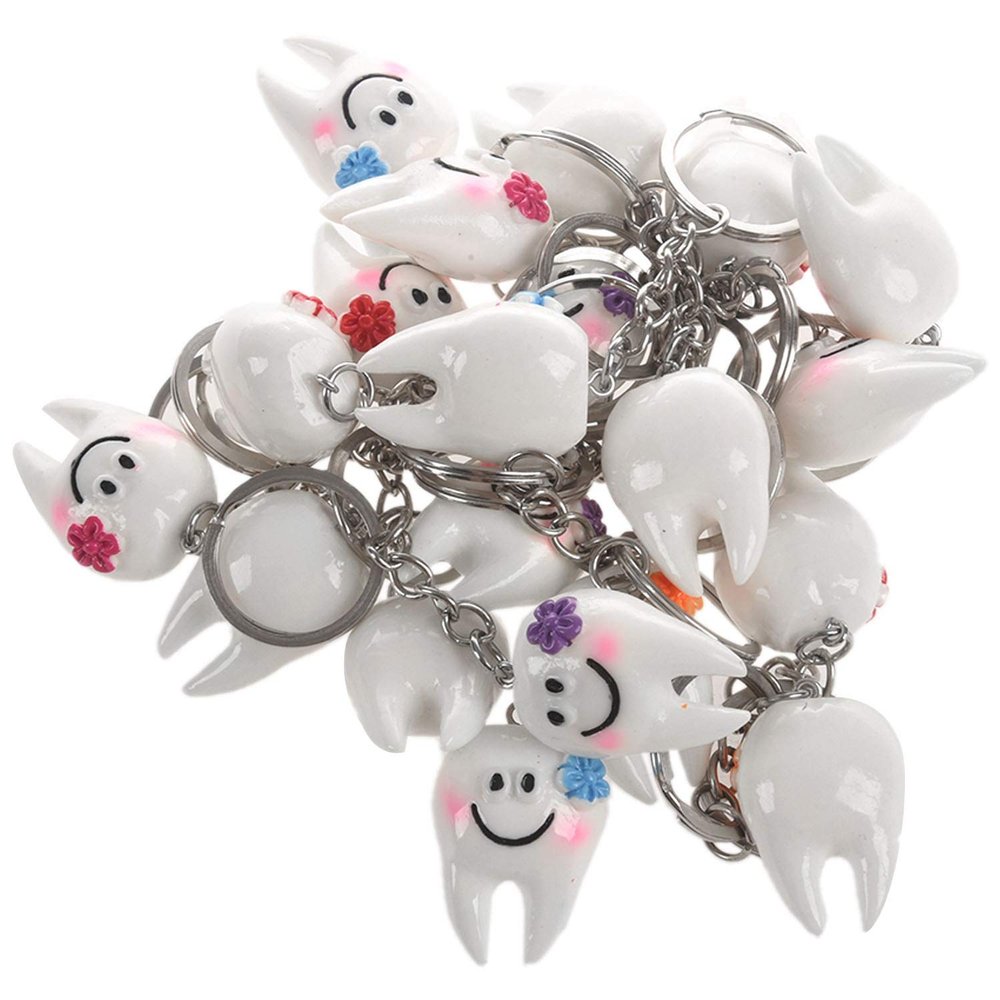 20 pcs Key Ring Hang Tooth Shape Cute Dental Gift