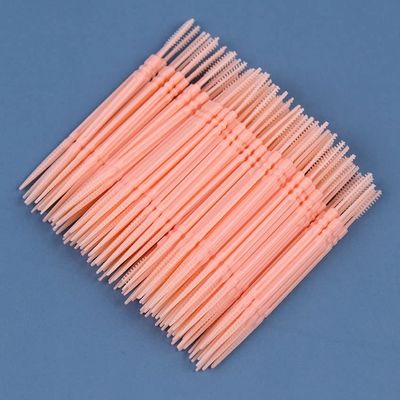 CADENABEAR interdental brushes 100 PCS Double-Headed Oral Care Brush Pick Interdental Brush Teeth Sticks Oral Cleaning Plastic Floss Toothpick tooth floss (Color : Oranje, Size : Taille unique)
