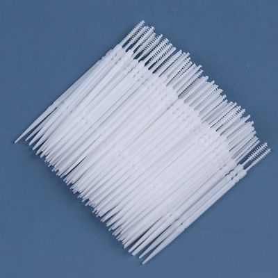 CADENABEAR interdental brushes 100 PCS Double-Headed Oral Care Brush Pick Interdental Brush Teeth Sticks Oral Cleaning Plastic Floss Toothpick tooth floss (Color : Blanc, Size : Taille unique)