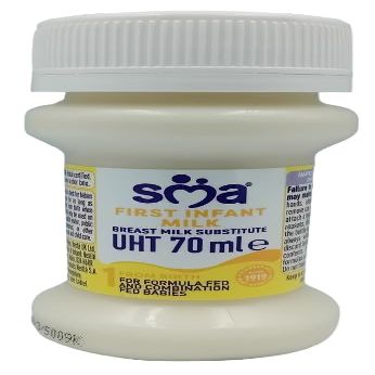 SMA PRO First Milk from Birth & Ready-to-Feed, 70ml Bottles cases of 32 Bottles | Nutritionally Complete Formula | Breast Milk Alternative | Easy & Safe Single-Use Feeds