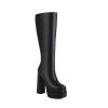 WOkismD 14CM/5.51IN Thick Heel Sexy Elegant Ladies Nightclub Boots High Knee High Dancing Boots,Black,40 view 1