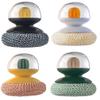 SHERCHPRY 4pcs Pot Brush Wok Utensils Cookware Scrubber Dish Scrubber Brush Wok Tools Pot Cleaner Metal Household Cleaner Dishwashing Brush with Handle Accessories Dish Shape view 1