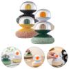 SHERCHPRY 4pcs Pot Brush Wok Utensils Cookware Scrubber Dish Scrubber Brush Wok Tools Pot Cleaner Metal Household Cleaner Dishwashing Brush with Handle Accessories Dish Shape view 3