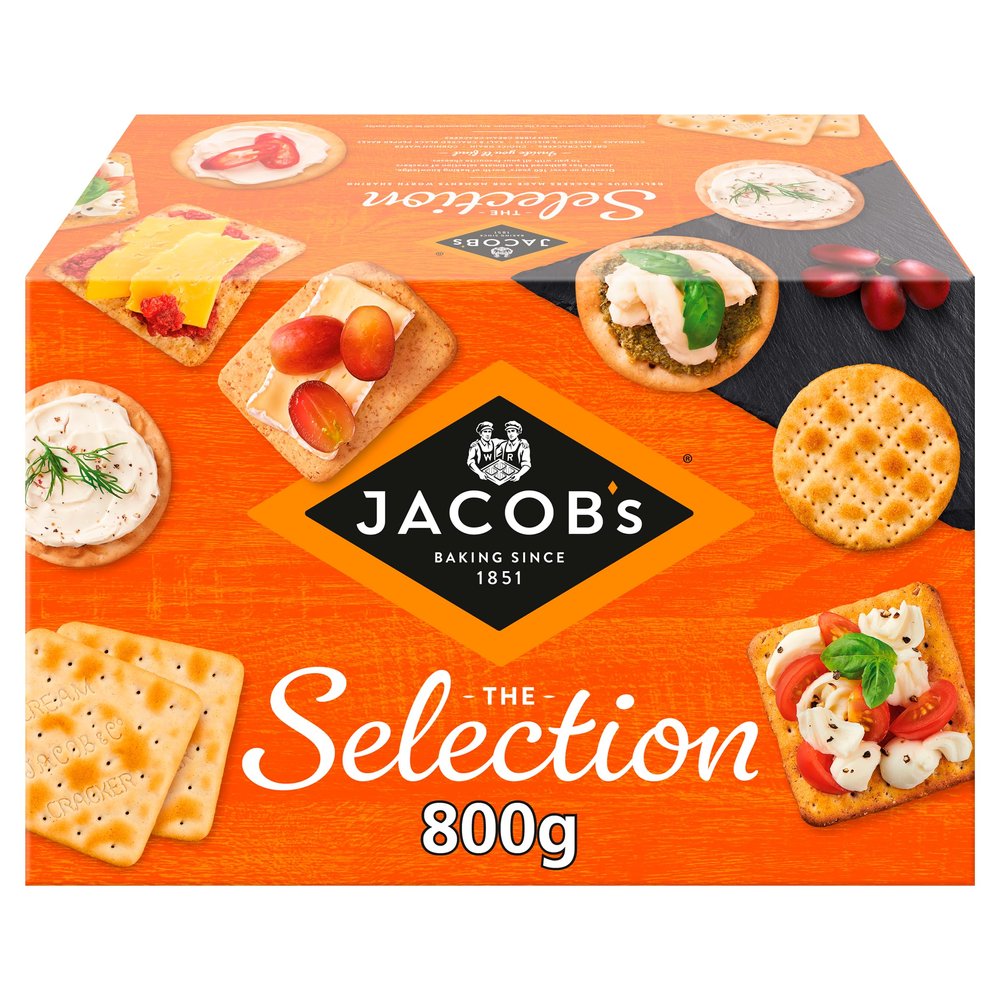 JACOB'S Crackers Biscuits For Cheese Tub, The Selection, 800 g (Pack of 1)