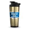 Ice Shaker Insulated Stainless Steel Shaker Bottle | 26oz, Gold | Cold for 30+ Hours | Insulated Cup with Twist-on Agitator | Odor-Free Bottle for Protein Shakes, Water, Smoothies, Cocktails view 1