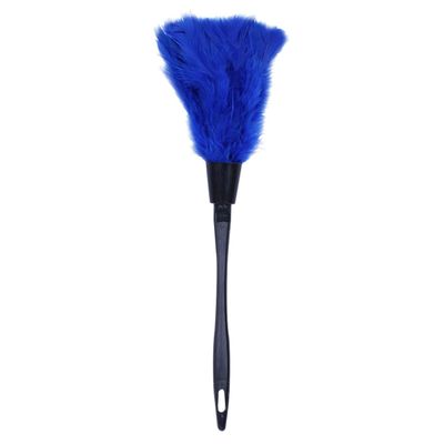 Zunedhys 1pc Fashion Turkey Duster with Black Plastic Handle Cleaning Tool(blue) 35cm