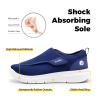 FitVille Mens Extra Wide Fit Diabetic Shoes Easy Close Adjustable Orthopedic Slippers for Swollen Feet Lightweight Walking Shoe, Blue, 8 UK X-Wide view 4