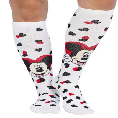 Cherokee Women's 10-15mmHg Compression Socks  Fun Print Knee Highs with Light Support, Soft Feel - PRINTSUPPORT, All My Heart, One Size