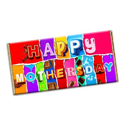 Happy Mother's day Chocolate Bar Wrapper Novelty Gift present for mother father daughter friend grandmother grandfather (#1379) (with chocolate bar)