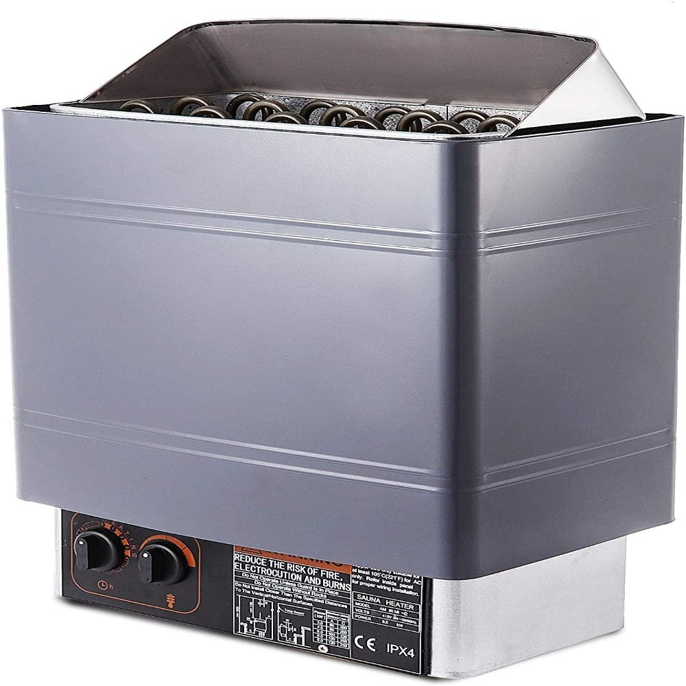 UIGJIOG Stainless Steel Electric Sauna Stove,Sauna Heater 3-9KW Dry Steam Bath Sauna Heater Stove 200V-240V with Internal Controller Sauna Room Home Hotel Spa Time Temp Adjustable,9KW