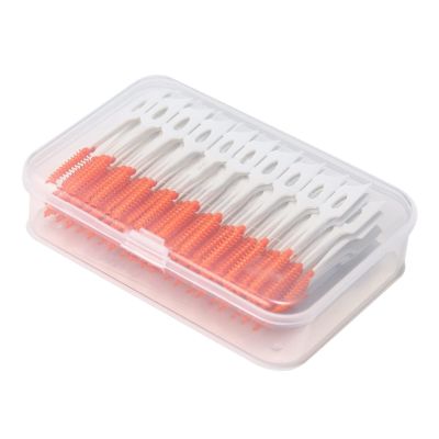 CADENABEAR interdental brushes 160 pcs Double Head Dental Floss Interdental Toothpick Brush Brush Teeth Stick Dental Oral Care Toothpicks Floss Pick tooth floss (Color : Oranje, Size : Taille unique)