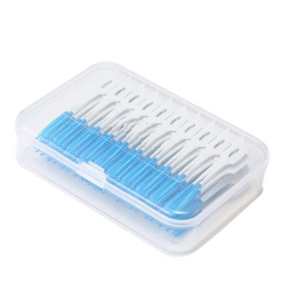 CADENABEAR interdental brushes 160 pcs Double Head Dental Floss Interdental Toothpick Brush Brush Teeth Stick Dental Oral Care Toothpicks Floss Pick tooth floss (Color : Blauw, Size : Taille unique)