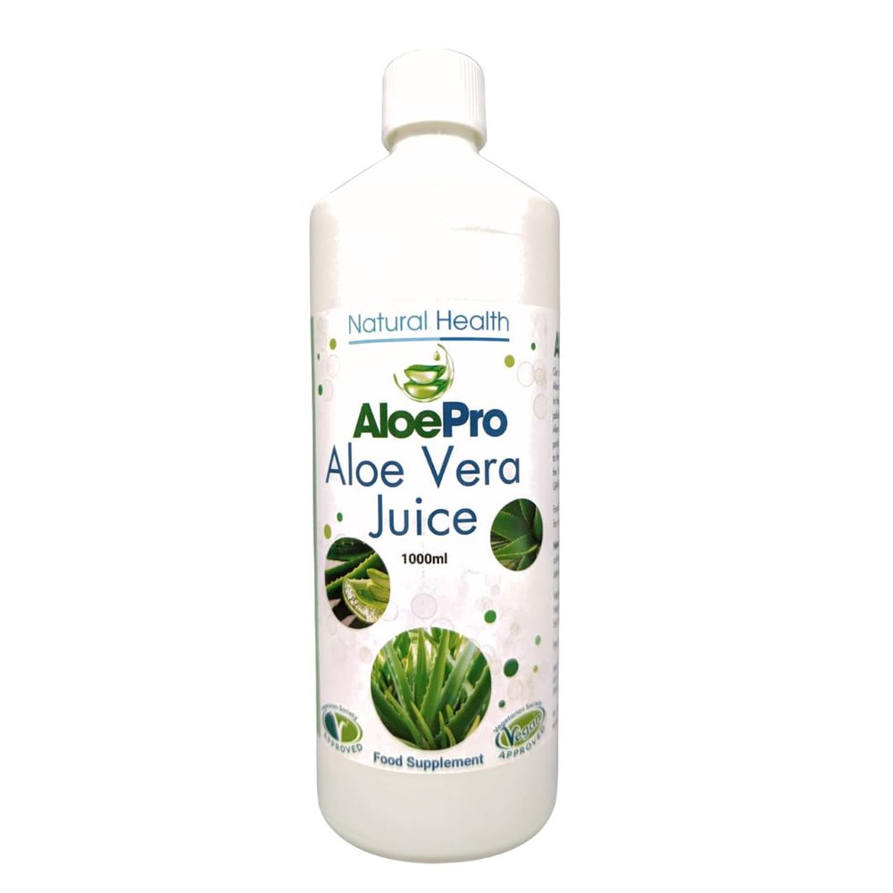 AloePro Aloe Vera Juice 1000ml  Pure Inner Leaf, High Strength, Vegan, Cruelty Free, Natural Digestive Support, Skin & Gut Health, Immune System Boost, Detox Cleanse, 1 Month Supply