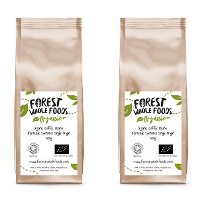 Organic Coffee Beans Fairtrade Sumatra Single Origin - Forest Whole Foods (1kg)