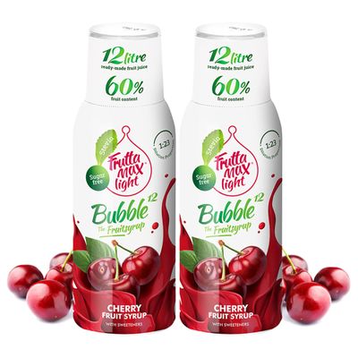 2 Pack - FruttaMax Sugar-Free Sour Cherry Syrup 60% Real Fruit | Low-Calorie Drink Syrup for Soda Makers, Cocktails & Desserts 2x500ml