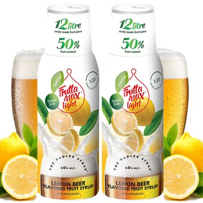 2 Pack - FruttaMax Sugar-Free Lemon Beer Syrup  50% Real Fruit | Low-Calorie Drink Syrup for Soda Makers, Cocktails & Desserts  2x500ml - Minions