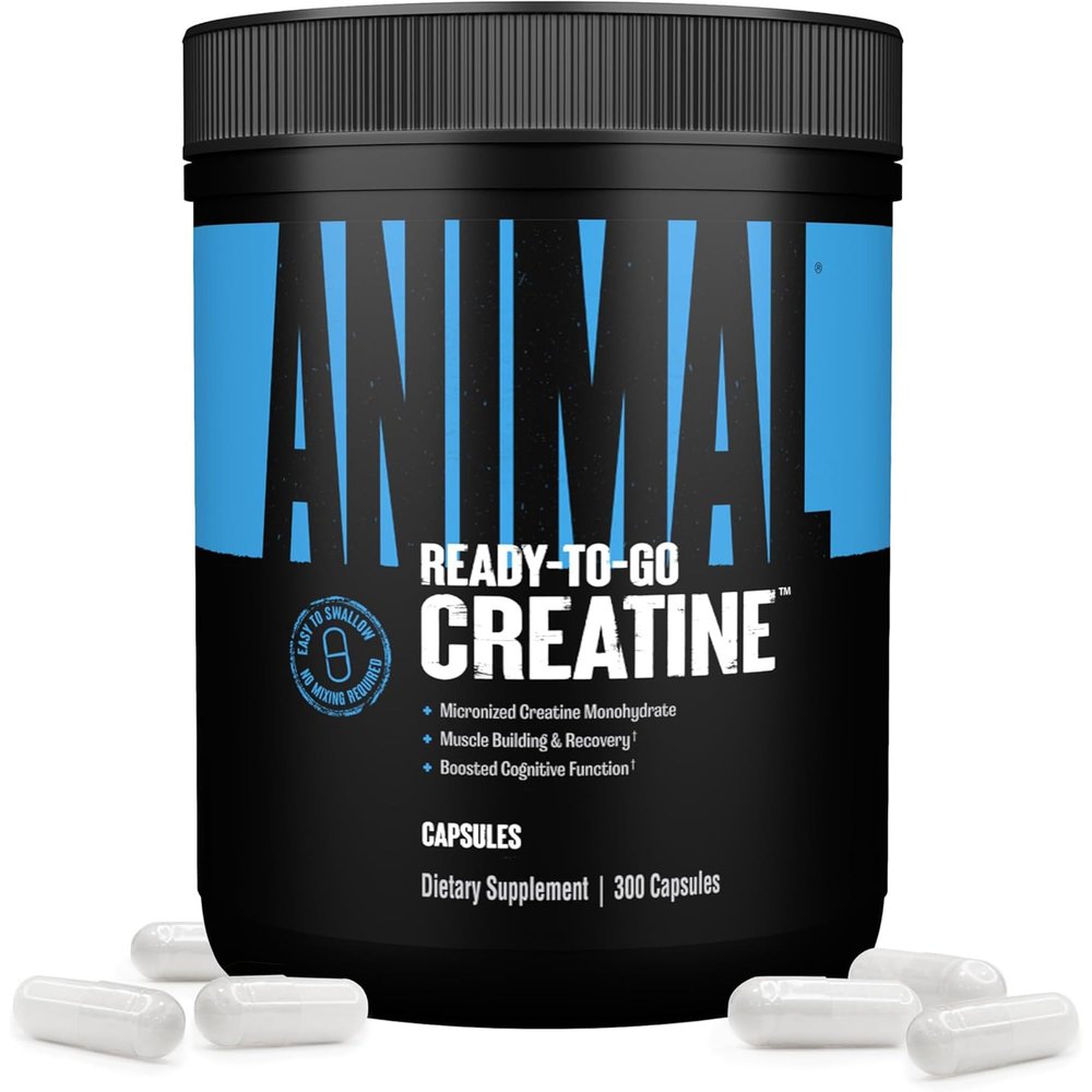 ANIMAL Creatine Capsules  Creatine Monohydrate Supplement for Muscle Strength, Endurance & Recovery  Energy for Training & Everyday Life  300 Capsules