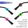 12 Pairs Round Glasses with Silicone Ear Grips and Cushions - Anti Slip Multicolor Ear Pads for Kids and Adults Sunglasses view 3