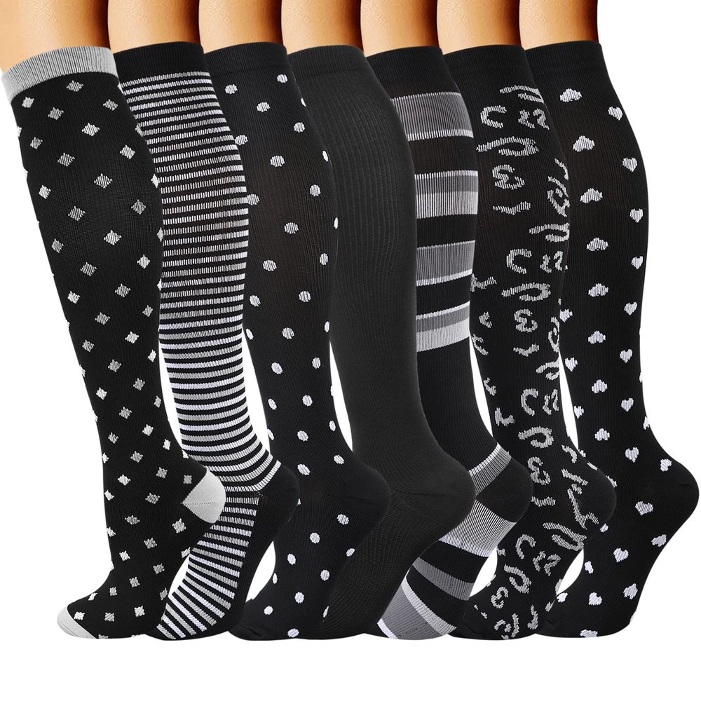 DRESHOW Compression Socks for Men & Women Best Support for Athletic Running Flight Travel Cycling