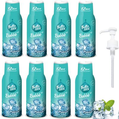 8 Pack - FruttaMax Tonic Syrup  Bitter Drink Mixer with Low Sugar | Ideal for Gin & Tonic, Soda Makers & Cocktails | Suitable for soda Machine 8x500ml