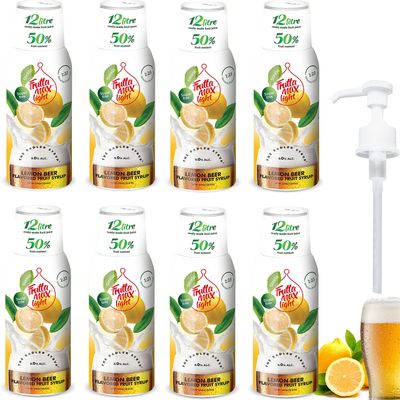 8 Pack - FruttaMax Sugar-Free Lemon Beer Syrup  50% Real Fruit | Low-Calorie Drink Syrup for Soda Makers, Cocktails & Desserts  8x500ml - Minions