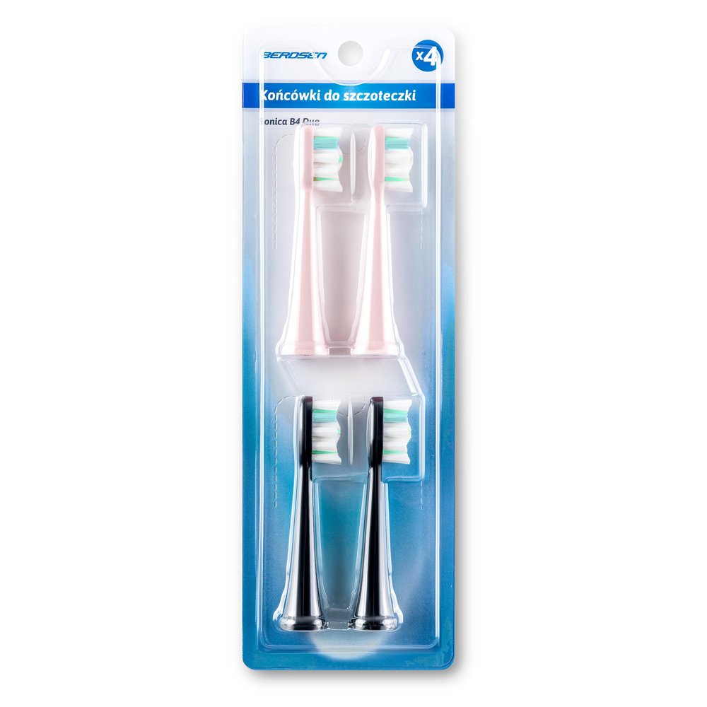 Berdsen Replacement Sonic Toothbrush Heads - Compatible with Berdsen B4 - Precise Cleaning - Whitening Effect - Reduces Plaque - Set of 4