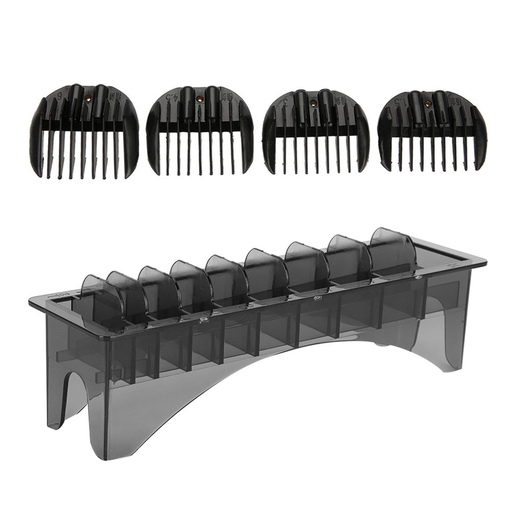 Rectangular Plastic Blade Organizer 10 Grid Clipper Guard Holder for Barber Tools Storage Salon Home Use Universal Container