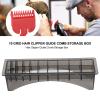 Rectangular Plastic Blade Organizer 10 Grid Clipper Guard Holder for Barber Tools Storage Salon Home Use Universal Container view 2