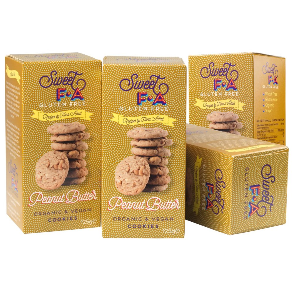 Hibvest Sweet FA Vegan & Gluten Free Cookies - 4 x 125g (Peanut Butter)