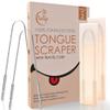 Tongue Scraper for Adults with Travel Case (2 Pc), Bad Breath Treatment Metal Tongue Cleaner, 100% Stainless Steel Tongue Scrapers for Oral Care, Easy to Use Dental Hygiene for Fresh Breath view 1