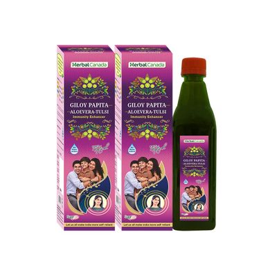 CROW Herbal Canada Giloy Papita Ras | Pack of 2 | Naturally Boost Your Immunity | detoxifier | 100% Natural 500ML