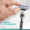 Gillette Mach3 Razor Blades Men, Pack of 4 Razor Blade Refills, Upgraded Lubrastrip for an Enhanced Glide, Fits all Mach3 Handles view 2