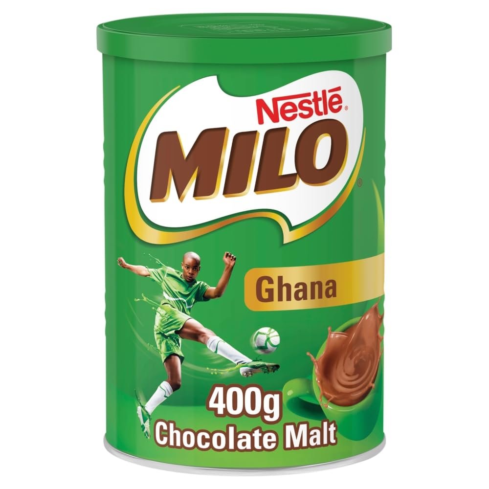 Milo Instant Malt Chocolate Drinking Powder Tin Ghanaian 400g (Pack of 6)